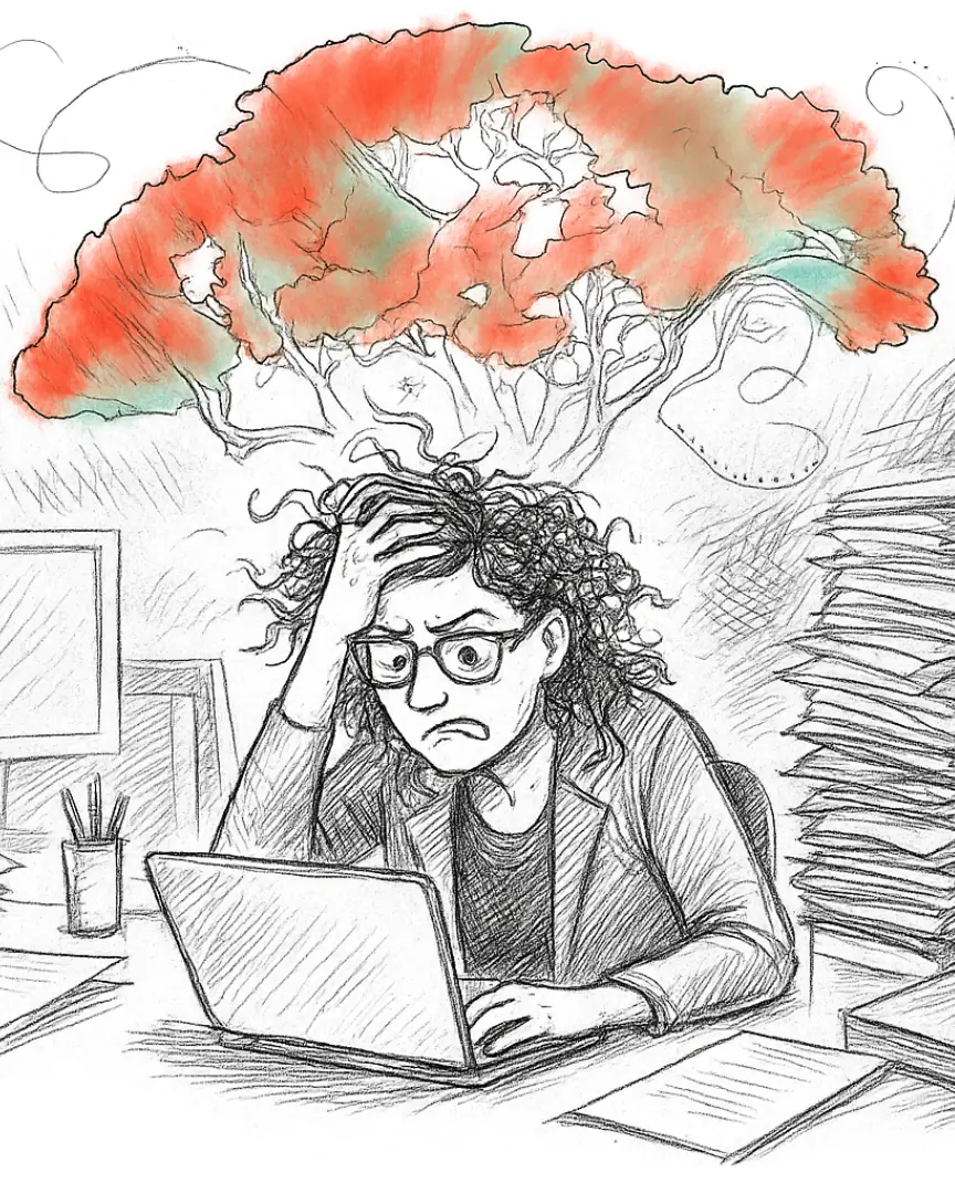 Calm, organised workspace representing stress-free systems